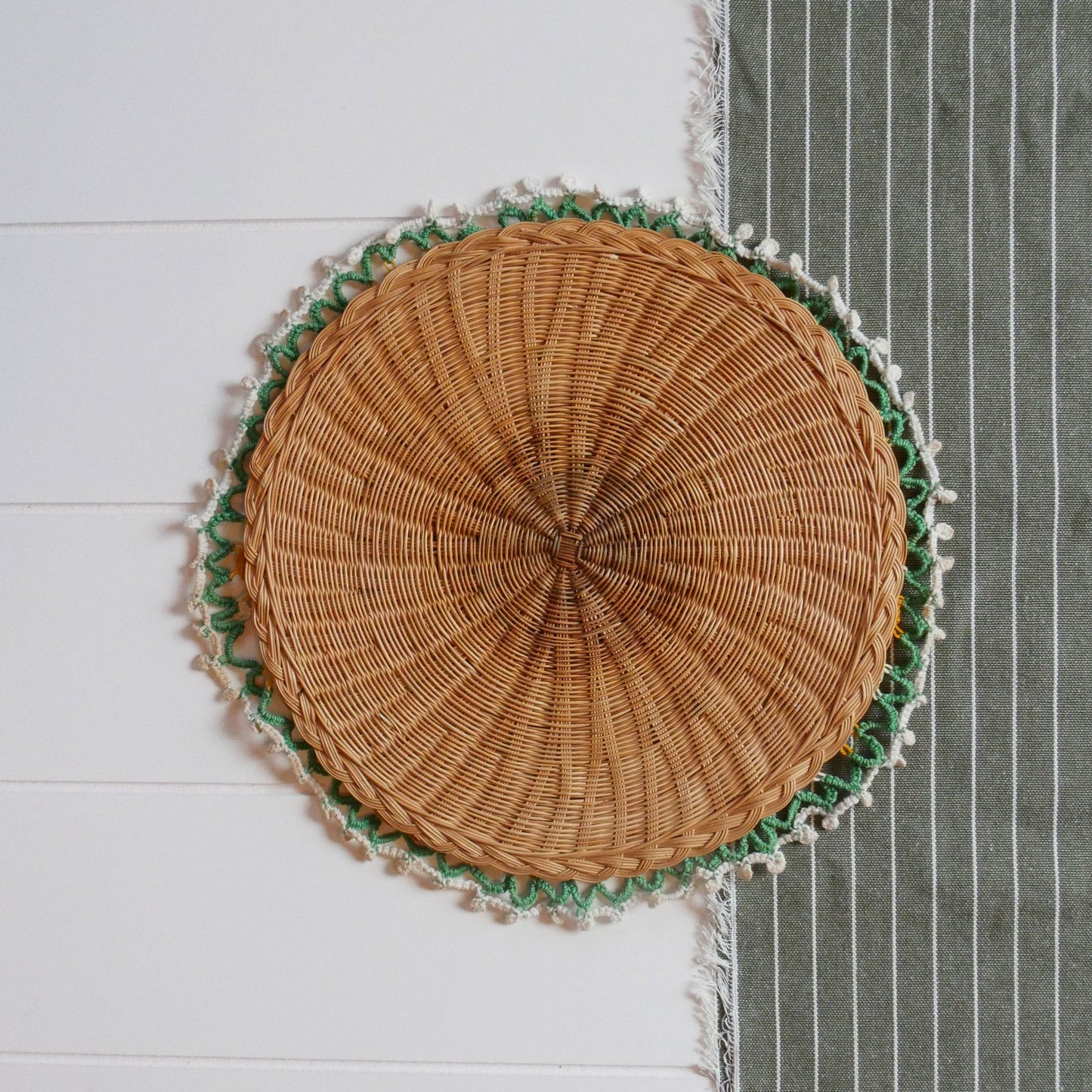 10in Crochet Wicker Placemat