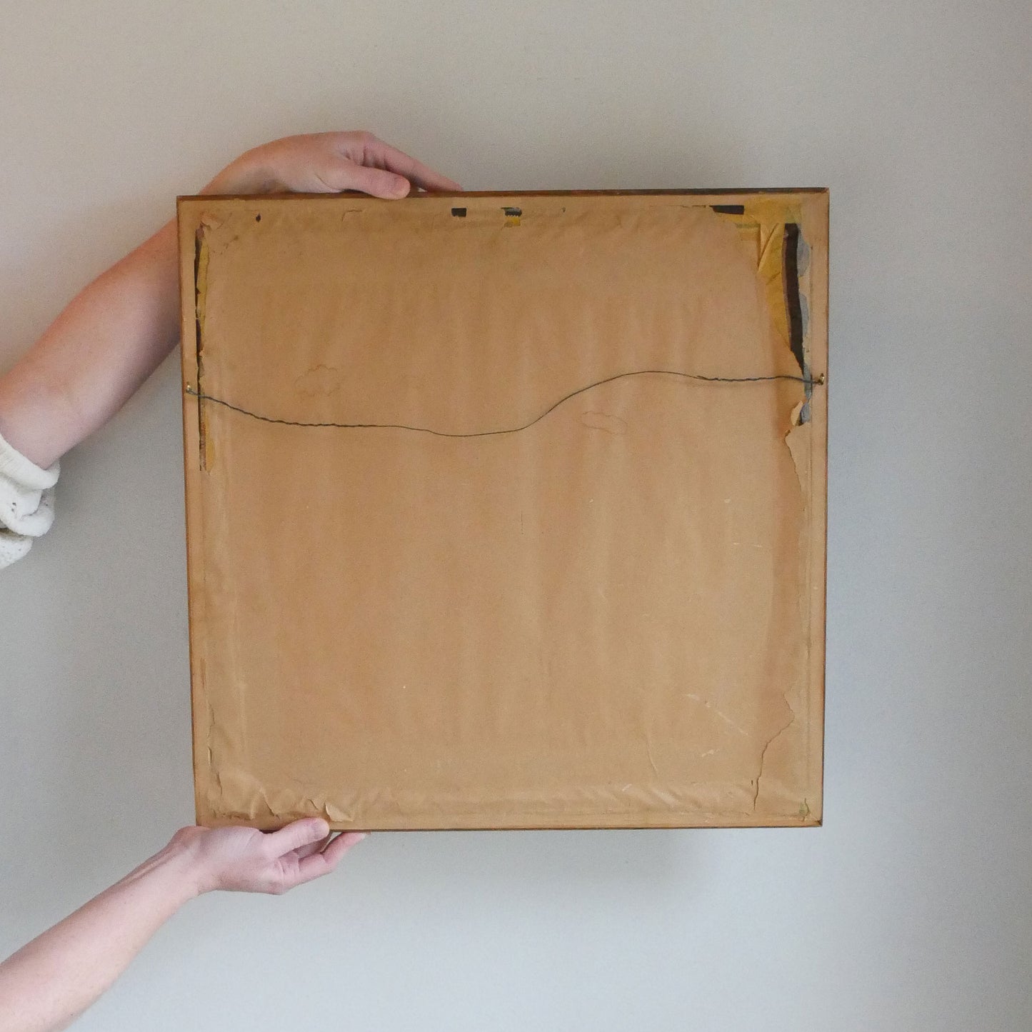 19.5in Framed Tapestry of Fishing Village, Vintage Tapestry, Vintage Fishing Tapestry, Fishing Village Tapestry, Vintage Nautical Decor