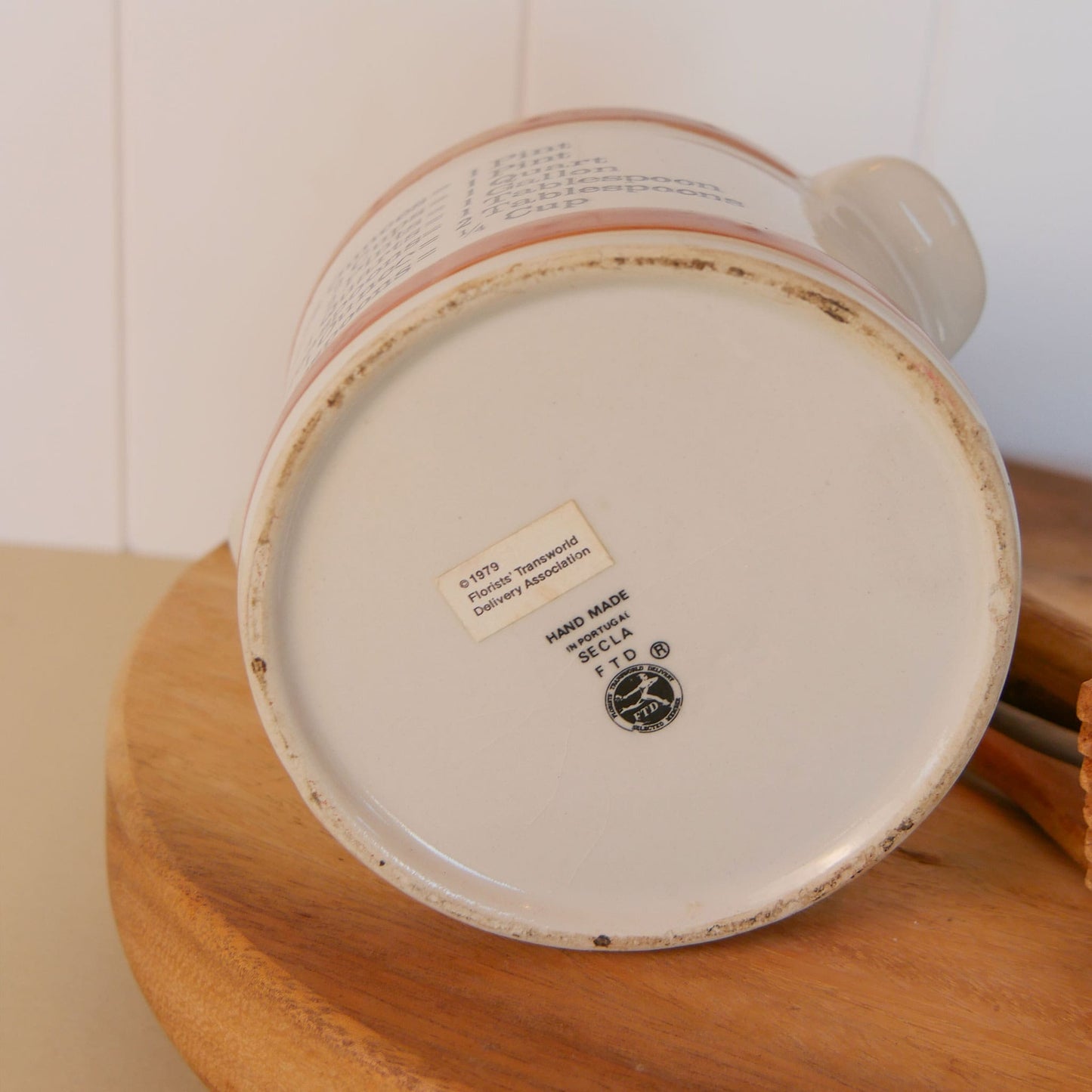 1979 Handmade Blue Floral Pottery Crock with Cork Lid, Vintage Pottery, VIntage Stoneware, Vintage Decor, Thrifted Stoneware, Vintage Crocks