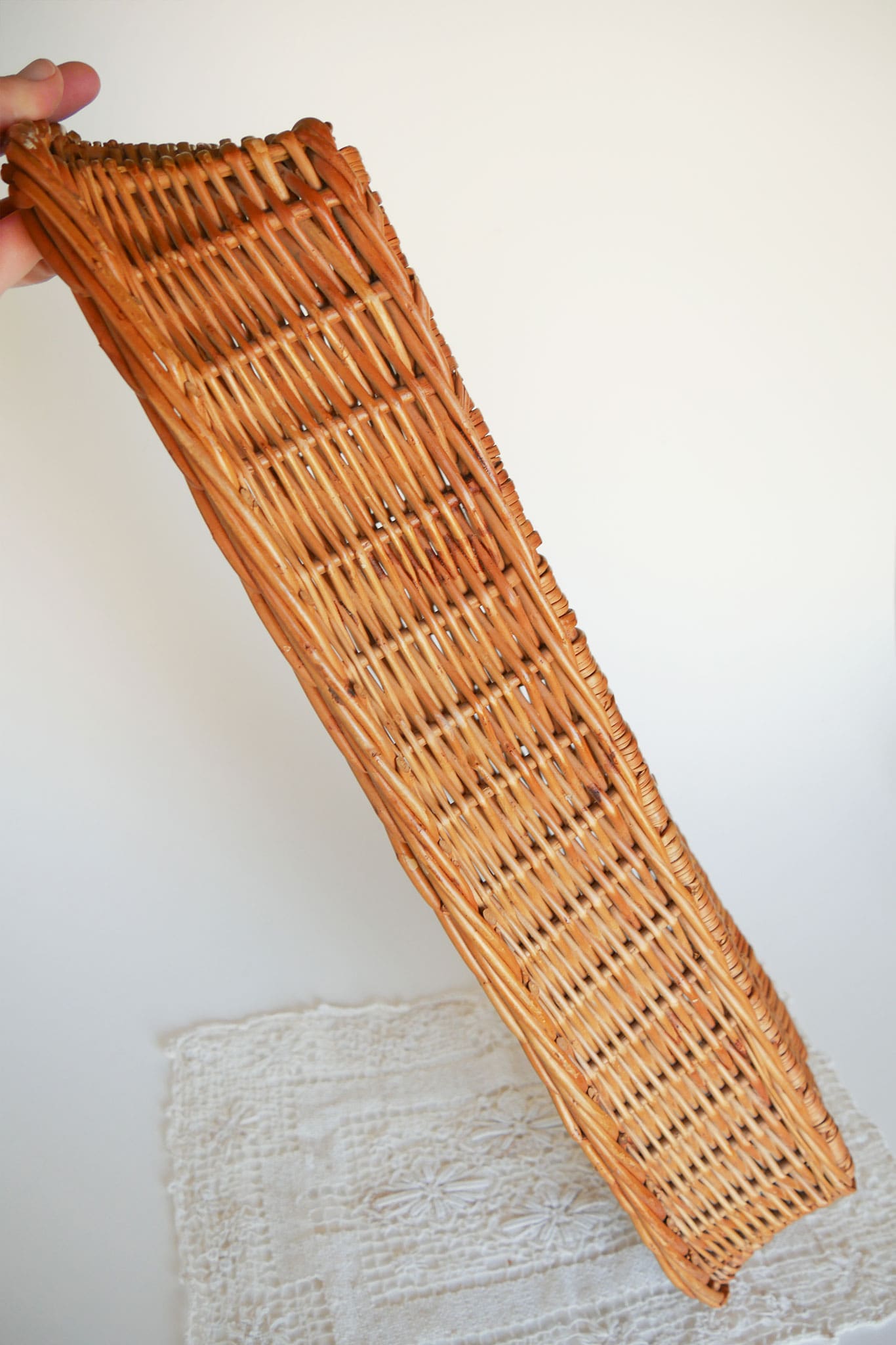 24in Wicker Basket Tray, Basket Table Runner Vitnage Farmhouse Baskets Farmhouse Basket Decor Farmhouse Dining Decor Vintage Basket Decor