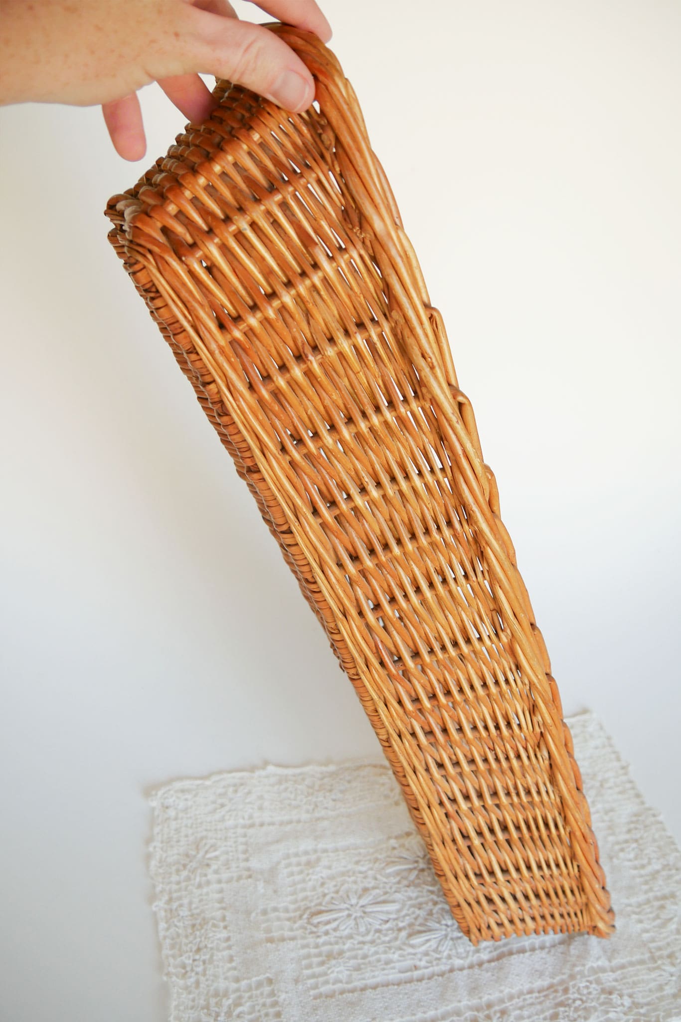 24in Wicker Basket Tray, Basket Table Runner Vitnage Farmhouse Baskets Farmhouse Basket Decor Farmhouse Dining Decor Vintage Basket Decor