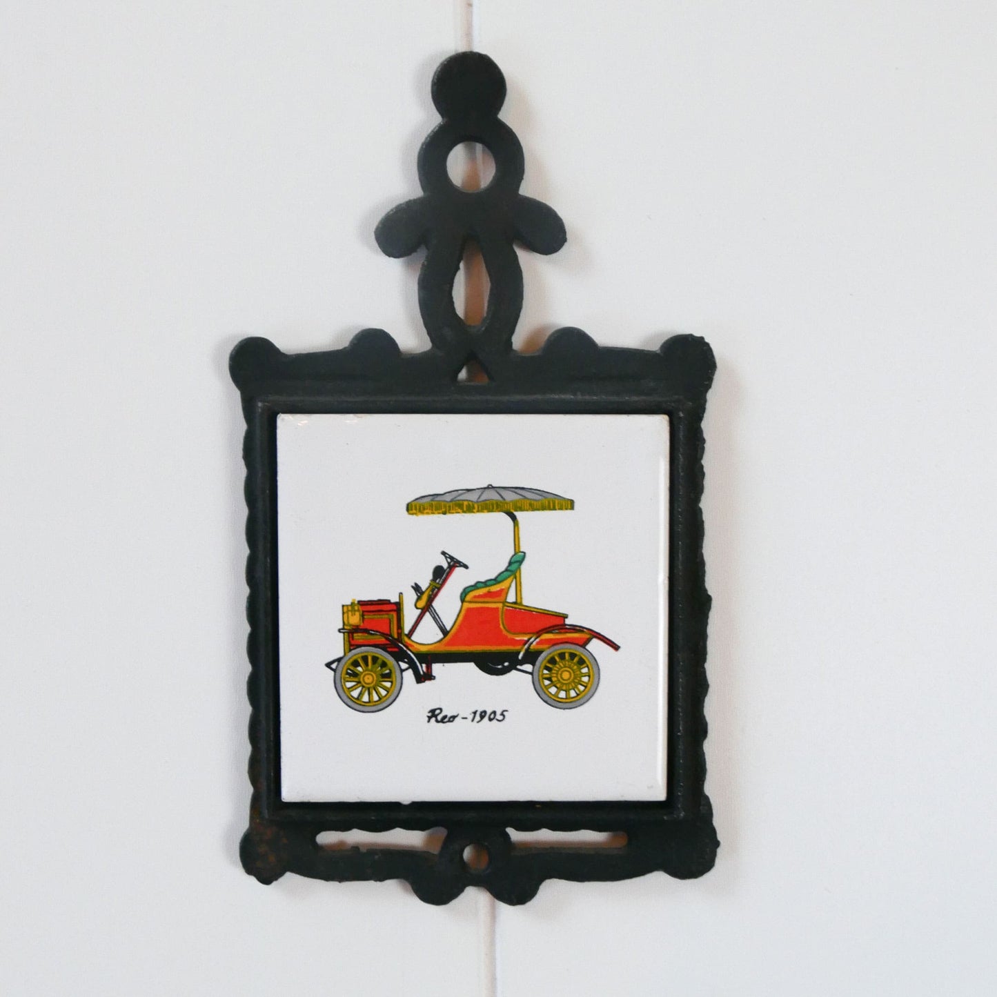 Vintage Automobile Cast Iron Trivet (6ct.), Antique Car Wall Decor, Vintage Car Wall Decor