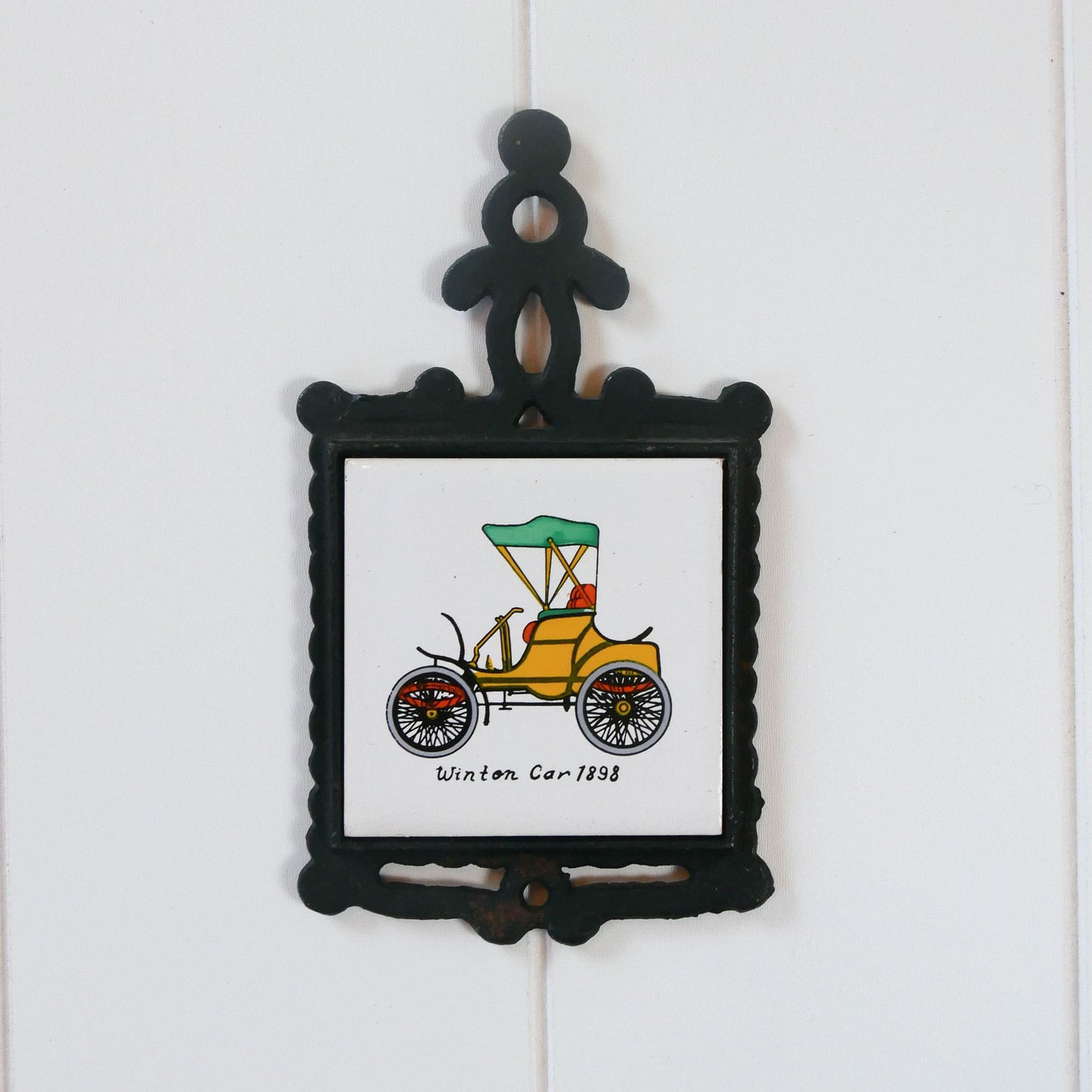Vintage Automobile Cast Iron Trivet (6ct.), Antique Car Wall Decor, Vintage Car Wall Decor