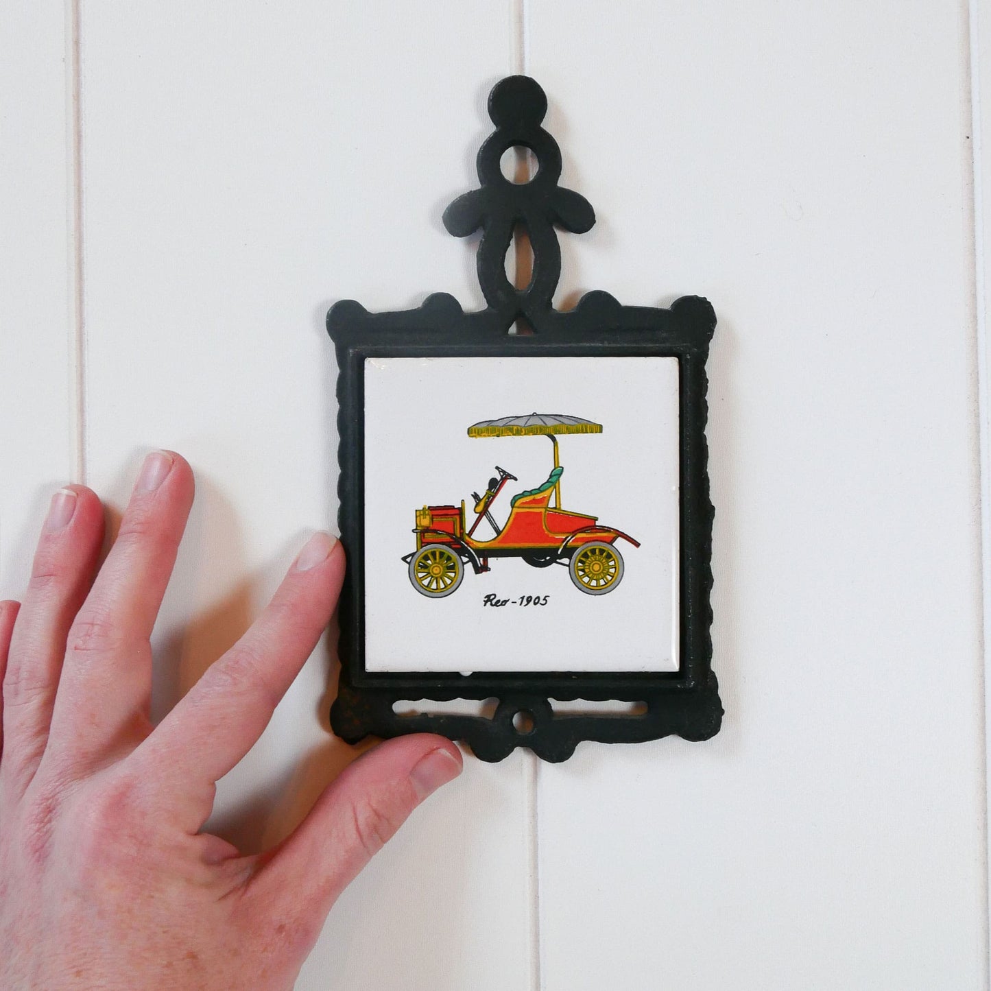 Vintage Automobile Cast Iron Trivet (6ct.), Antique Car Wall Decor, Vintage Car Wall Decor