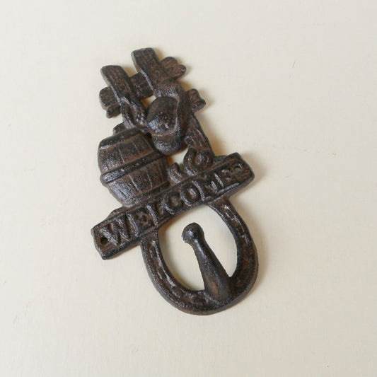 Cast Iron Western Wall Hook, Cowboy Welcome Wall Hook, Western Decor