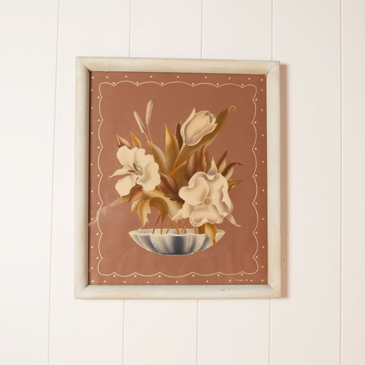 Framed 1940s Turner Floral Print 12inx14in Vintage Turner Floral Art