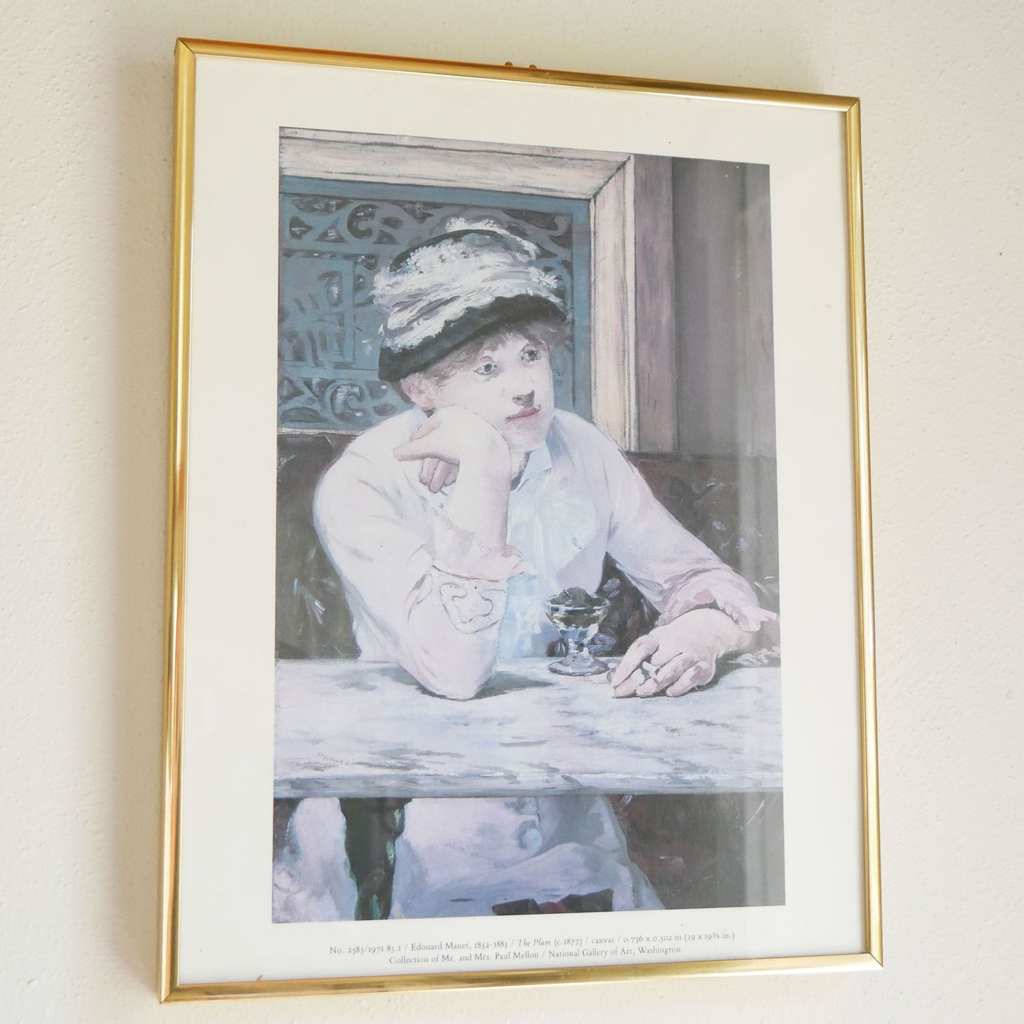 Vintage Gold Framed 'Plum Brandy' by Edouard Manet Reproduction Print Framed Vintage French Art