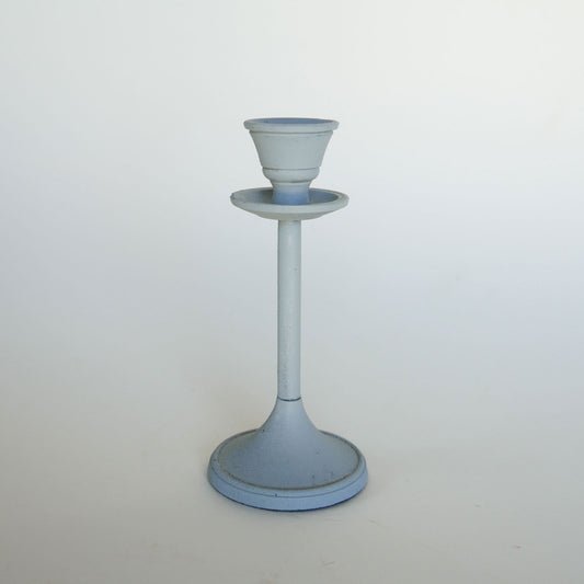 Light Blue 7/8in Tapered Candlestick Holder, Vintage Blue Candlestick Holder, Nautical Candlestick Holder, Coastal Candlestick Holder, VIntage Nautical Decor, Vintage Coastal Decor