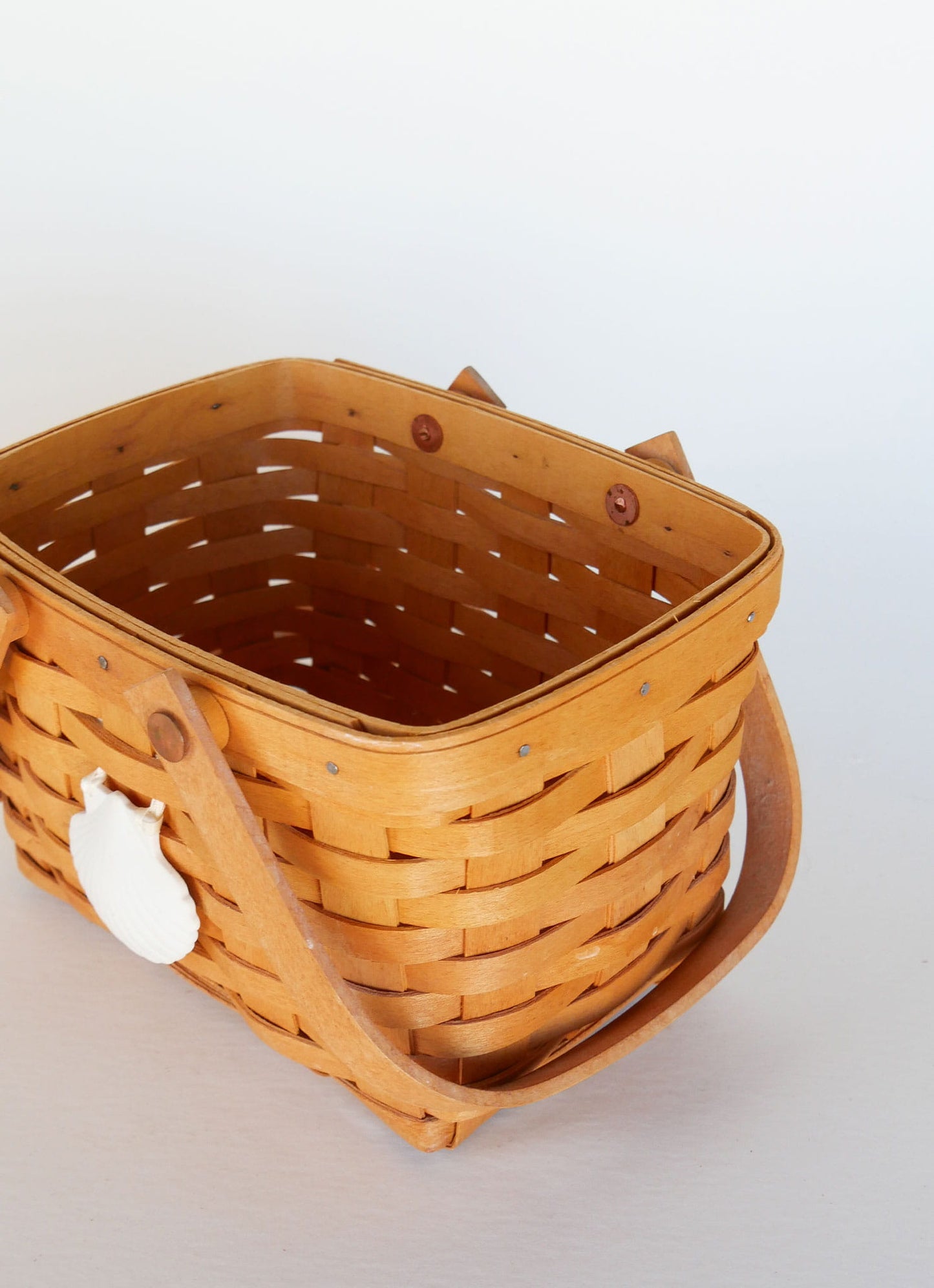 Longaberger Seaside Basket with Liner, Longaberger Seaside Basket, Vintage Longaberger Market Basket, Vintage Wicker Basket, Vintage Nautical Basket, Vintage Coastal Basket Decor, Vintage Home Decor