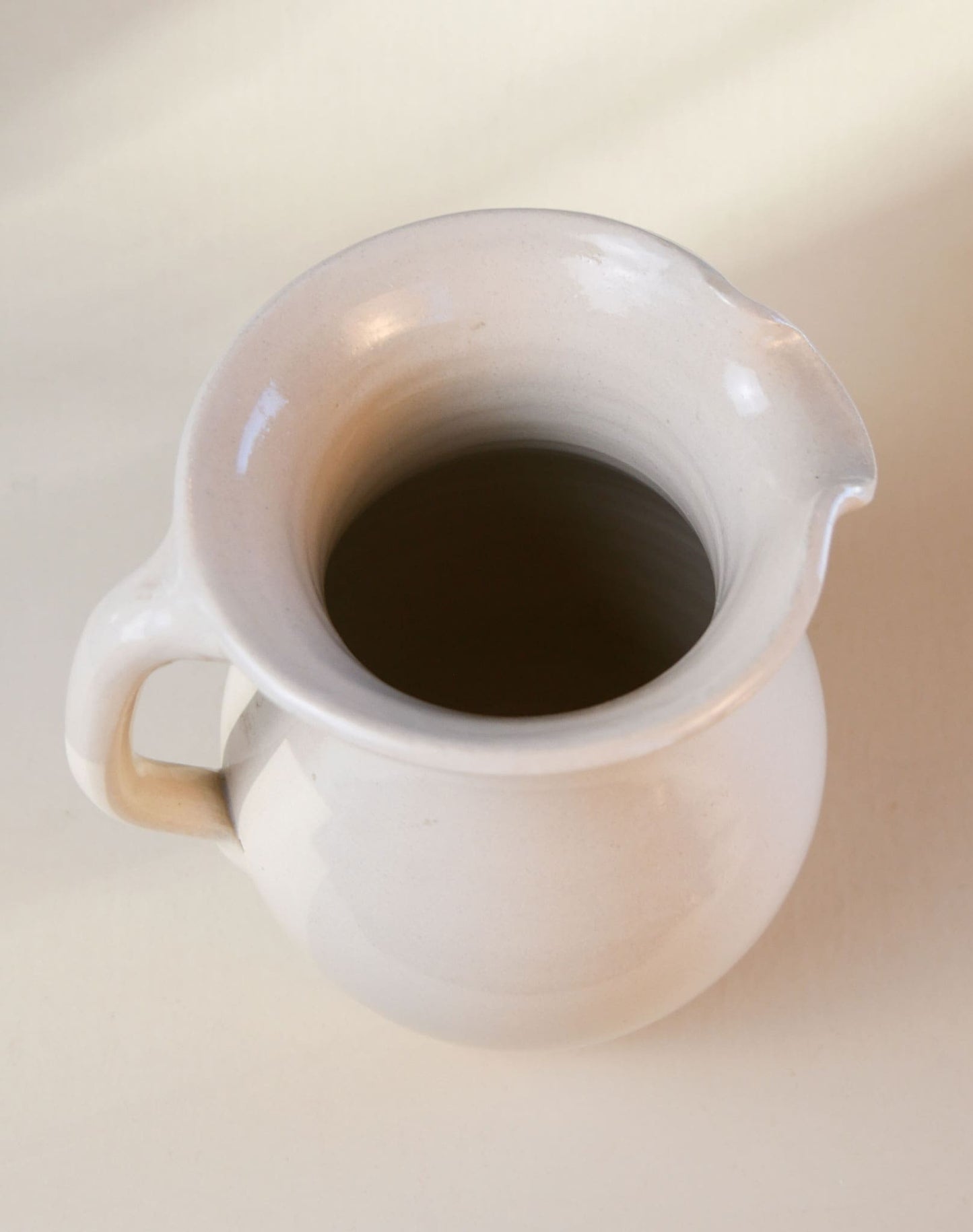 Magnolia Shaker & Thangs Pottery Pitcher with Handle, Vintage Pottery, Vintage Magnolia Painted Decor