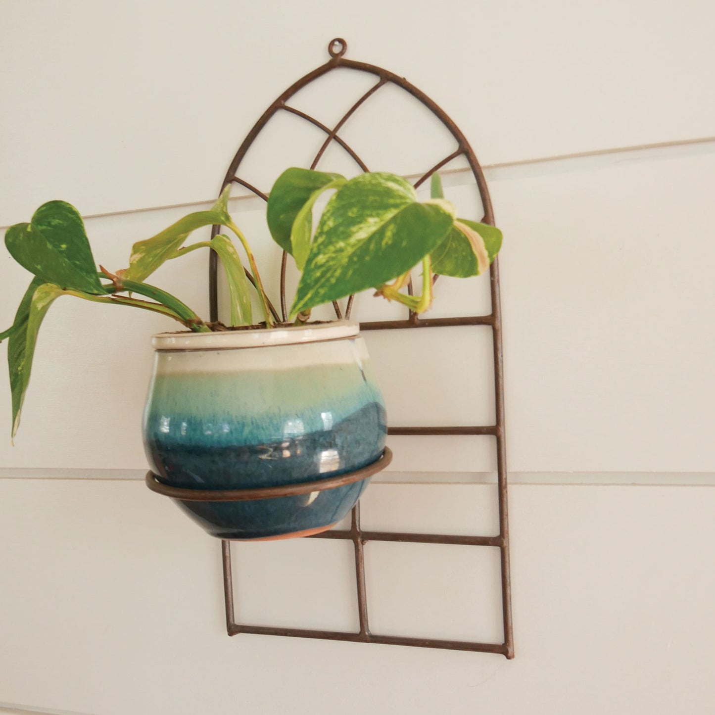 Metal Arch Shaped Wall Sconce, Arch Metal Plant Holder Wall Sconce, Plant Wall Decor, Farmhouse Metal Wall Sconce