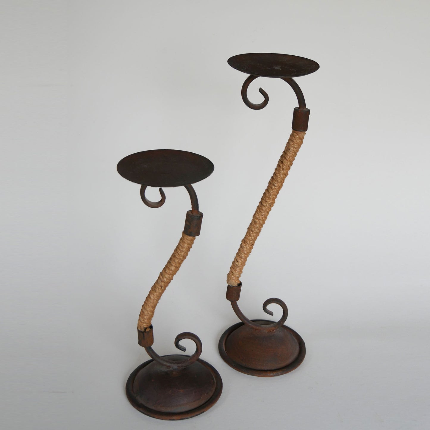 Pair of Rustic Candleholders, Farmhouse Dining Decor, Primitive Dining Decor