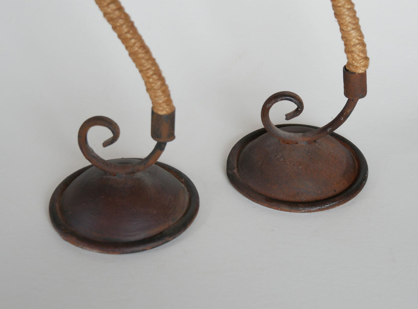 Pair of Rustic Candleholders, Farmhouse Dining Decor, Primitive Dining Decor