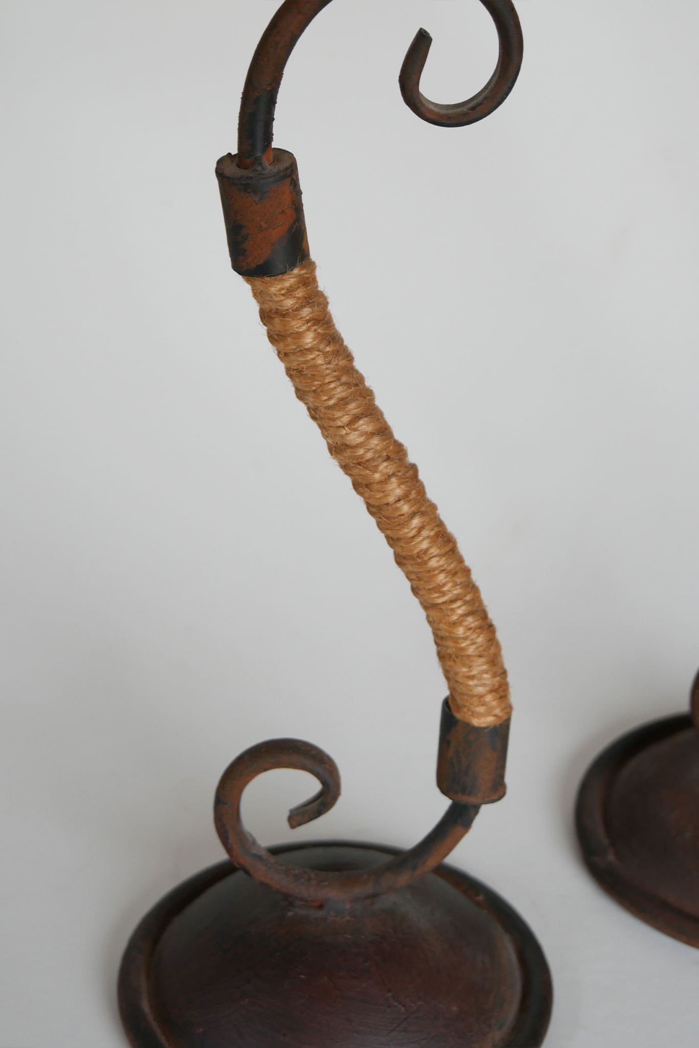 Pair of Rustic Candleholders, Farmhouse Dining Decor, Primitive Dining Decor