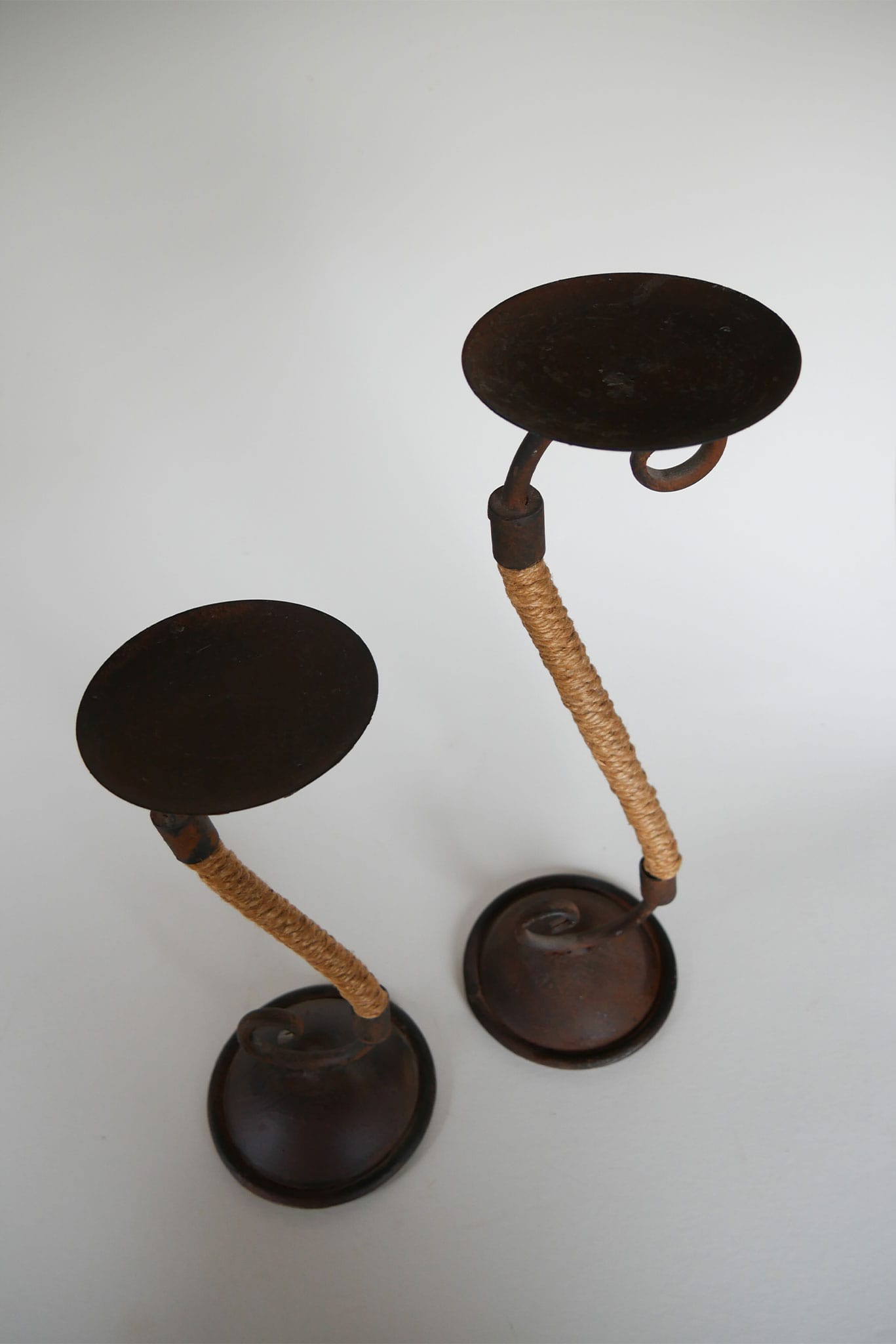 Pair of Rustic Candleholders, Farmhouse Dining Decor, Primitive Dining Decor