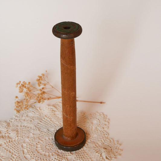 Primitive 10in Wooden Thread Bobbin, Primitive Home Decor, Vintage Farmhouse Decor, Vintage Thread Bobbin Spools, Primitive Thread Spools