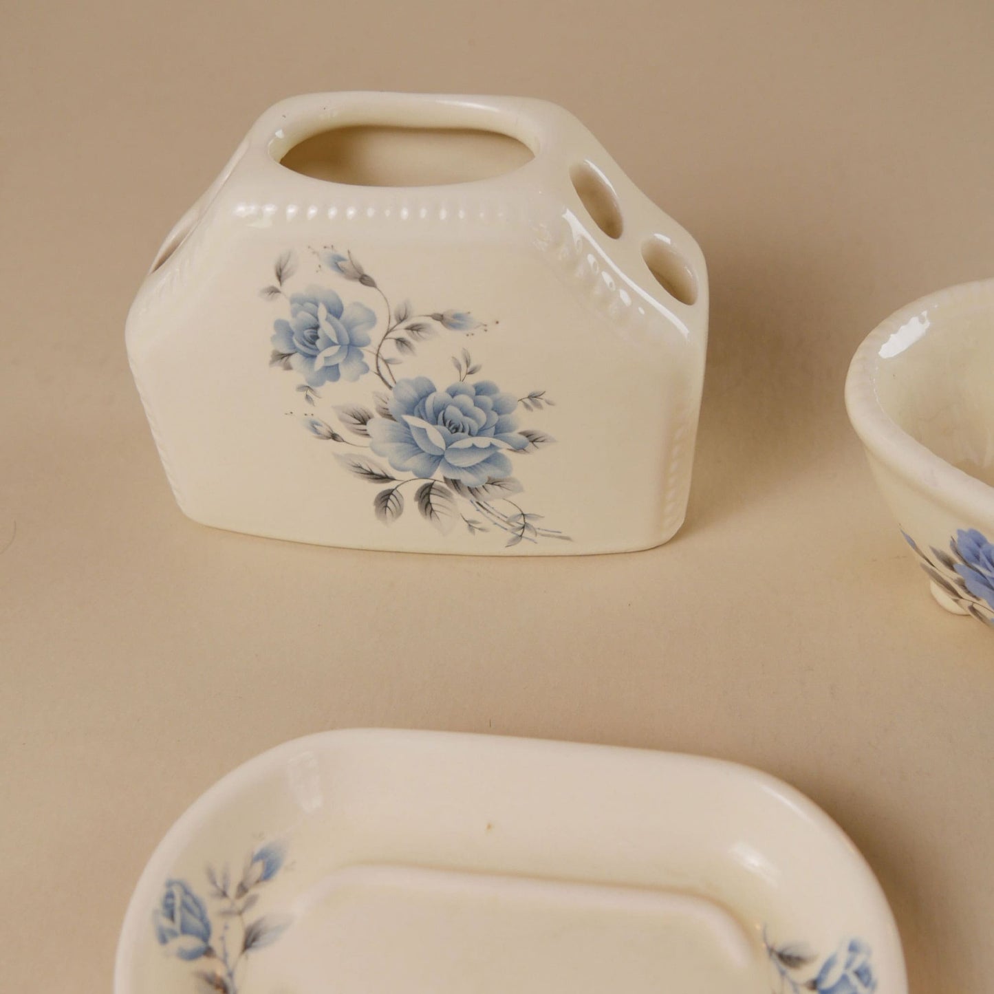 Blue Rose Flower Bathroom Vanity Set from VB Athena California (3ct.)