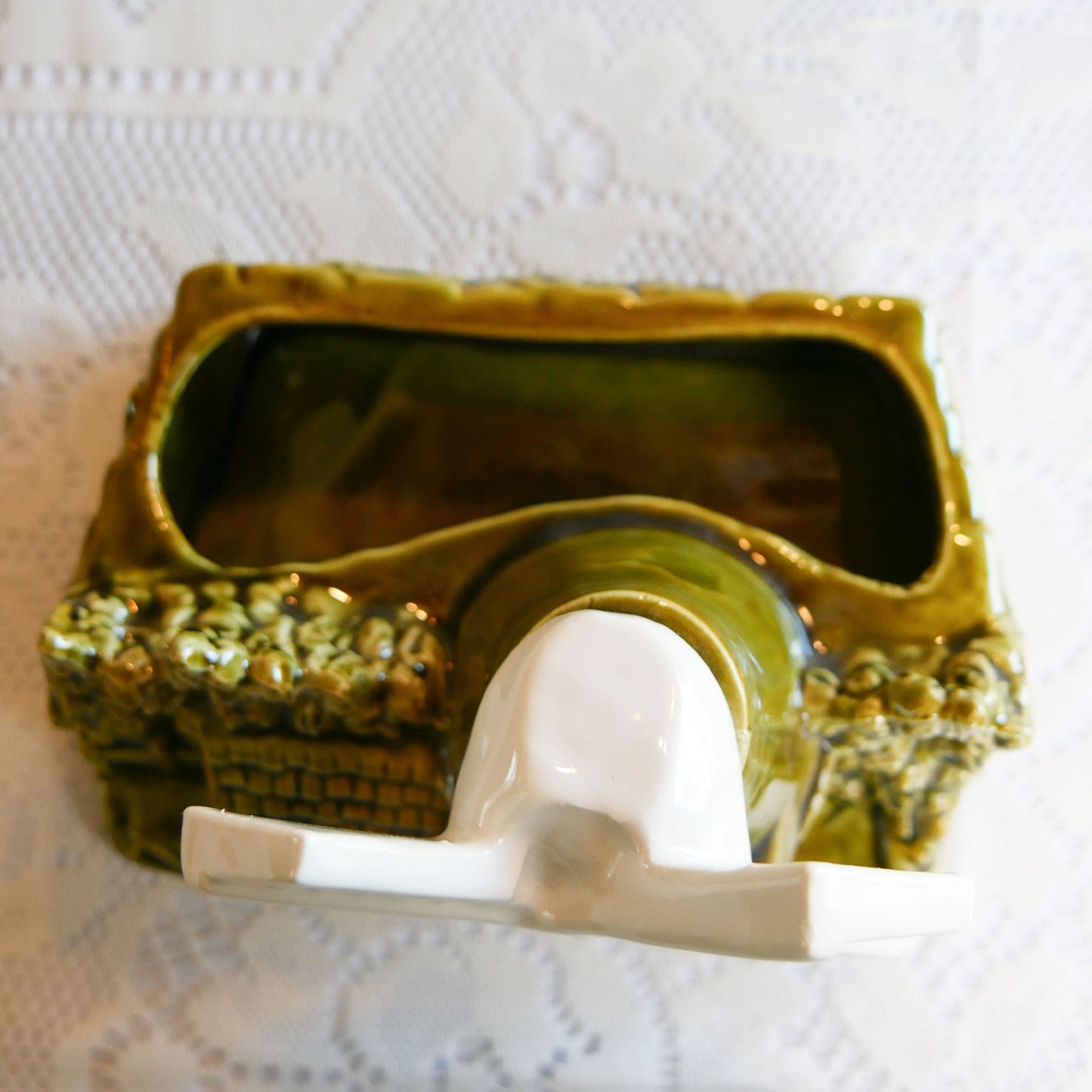 Shawnee Pottery Dutch Windmill House Planter, Vintage Olive Green Windmill Pottery Planter, Vintage Olive Green Pottery