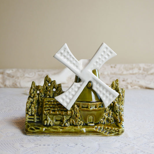 Shawnee Pottery Dutch Windmill House Planter, Vintage Olive Green Windmill Pottery Planter, Vintage Olive Green Pottery