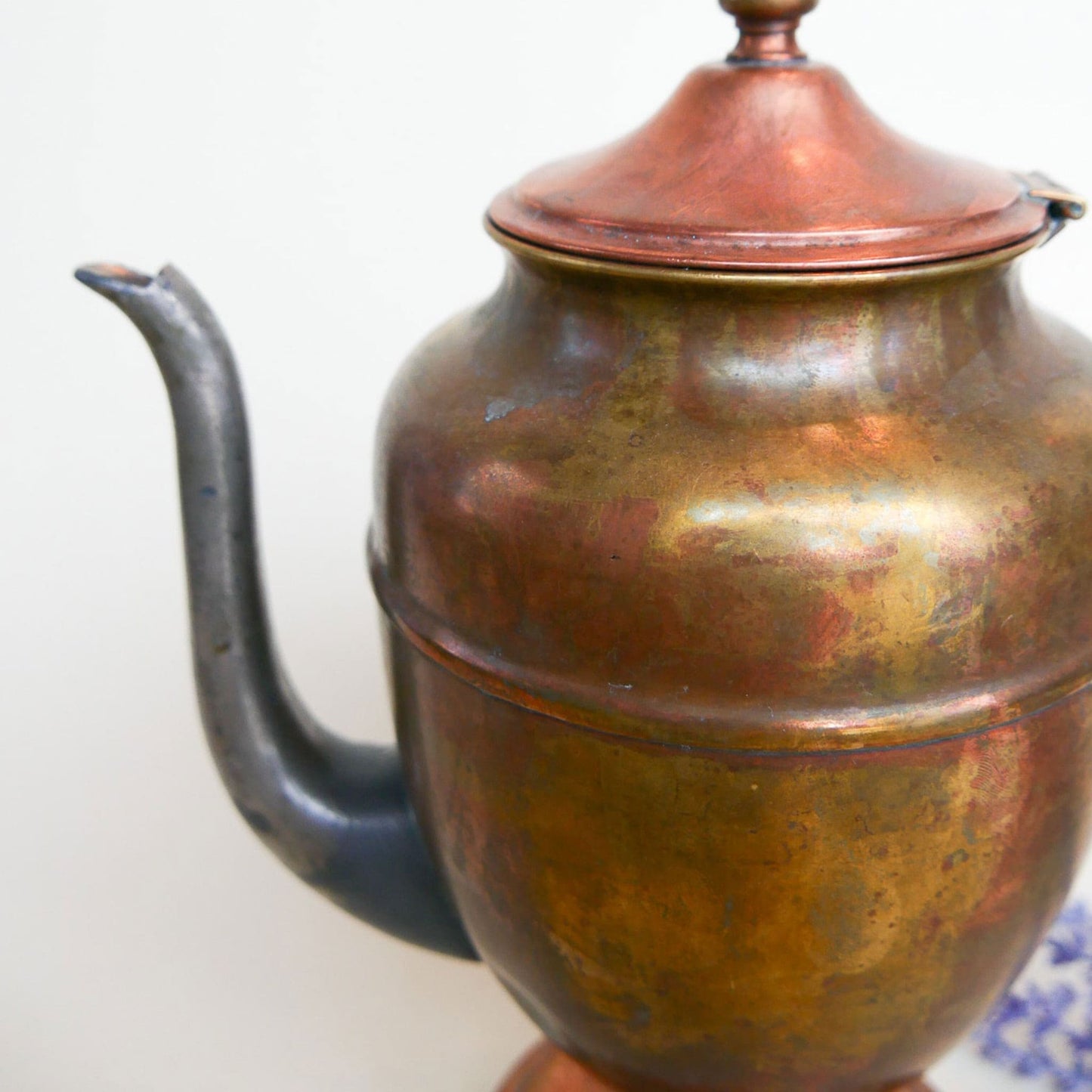 Vintage Silver Plated Copper Teapot 10in, English Vintage Teapot, Vintage Copper Teapot, Antique Copper Teapot Vintage Home Decor 2