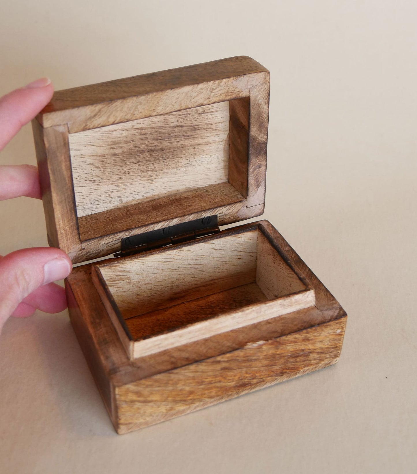 Vintage Floral Carved Wooden Jewelry Box, Vintage Carved Wooden Box, Small Vintage Floral Carved Wooden Box