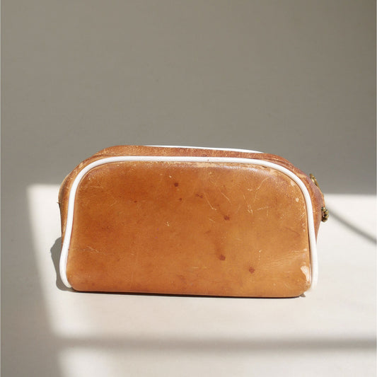 Vintage Men's Small Leather Toiletry Bag, Vintage Mens Bag, Vintage Leather Bag