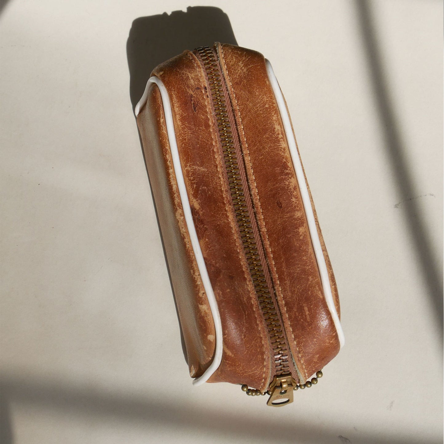 Vintage Men's Small Leather Toiletry Bag, Vintage Mens Bag, Vintage Leather Bag