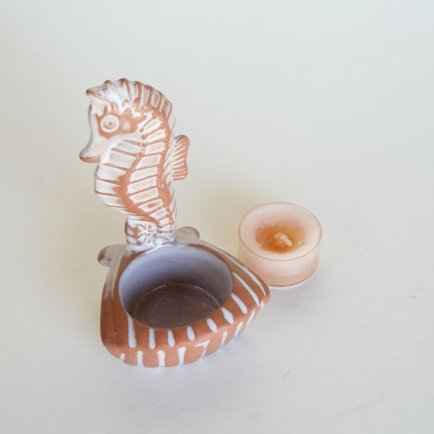 Terracotta Seahorse Tea Candle Holder Nautical Decor Coastal Decor Vintage Seahorse Decor Fish Decor