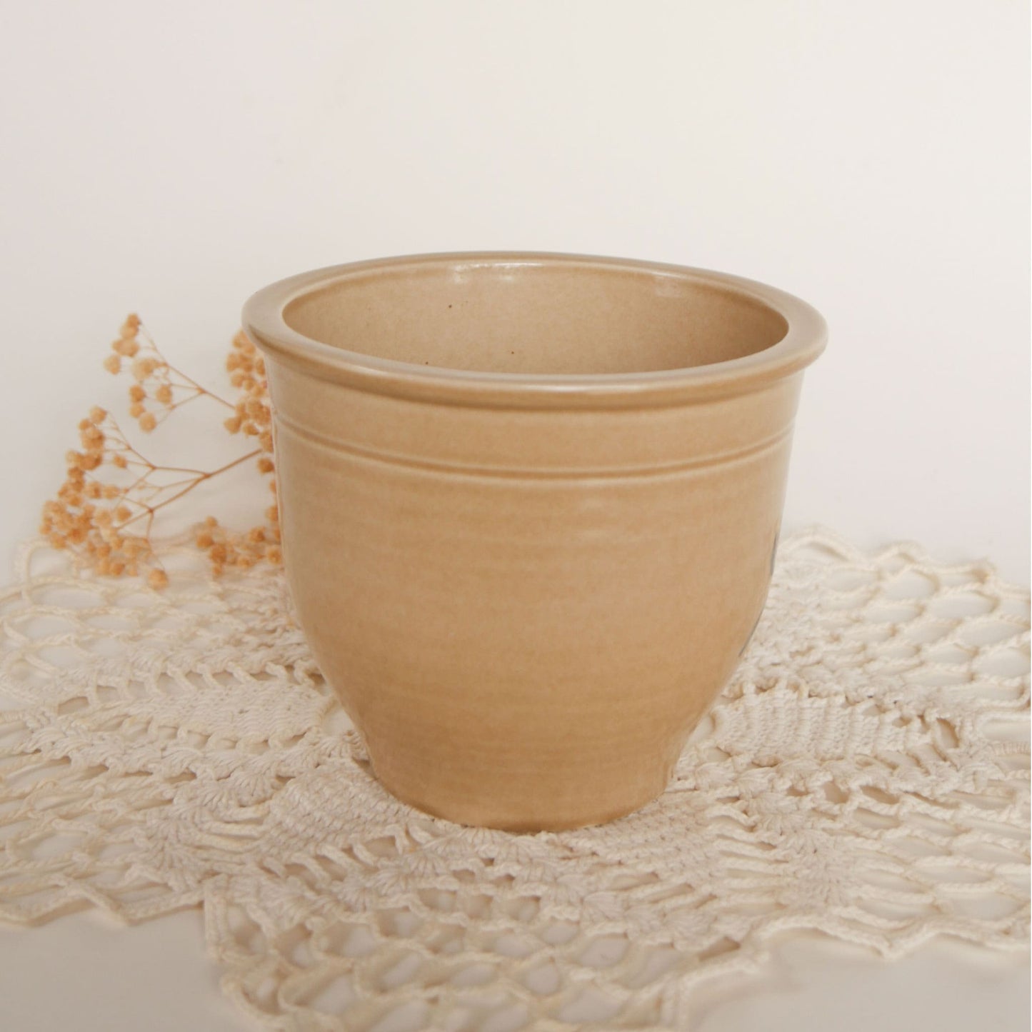 1984 Pfaltzgraff Folk Art Vase with Blue Florals Vintage Folk Art Stoneware Vintage Stoneware with Blue Florals Vintage Farmhouse Decor