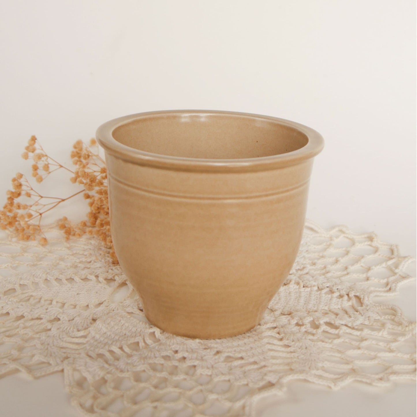 1984 Pfaltzgraff Folk Art Vase with Blue Florals Vintage Folk Art Stoneware Vintage Stoneware with Blue Florals Vintage Farmhouse Decor