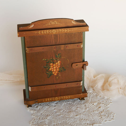 Vintage ANRI Italian Handcrafted Wine Wall Cabinet, Folk Art Wall Cabinet, Vintage Folk Art Decor, Vintage Folk Art Wine Cabinet