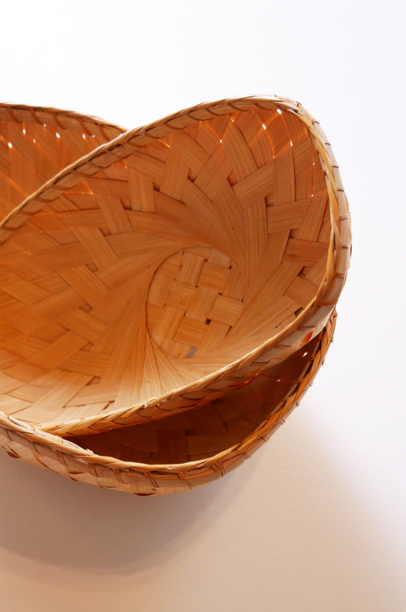 Pair of Vintage Oval Bamboo Baskets, Basket Gallery Wall, Boho Gallery Wall, Vintage Basket Wall, Vintage Boho Basket Wall, Vintage Basket Gallery Wall, Vintage Boho Wall, Vintage Bamboo Basket Wall