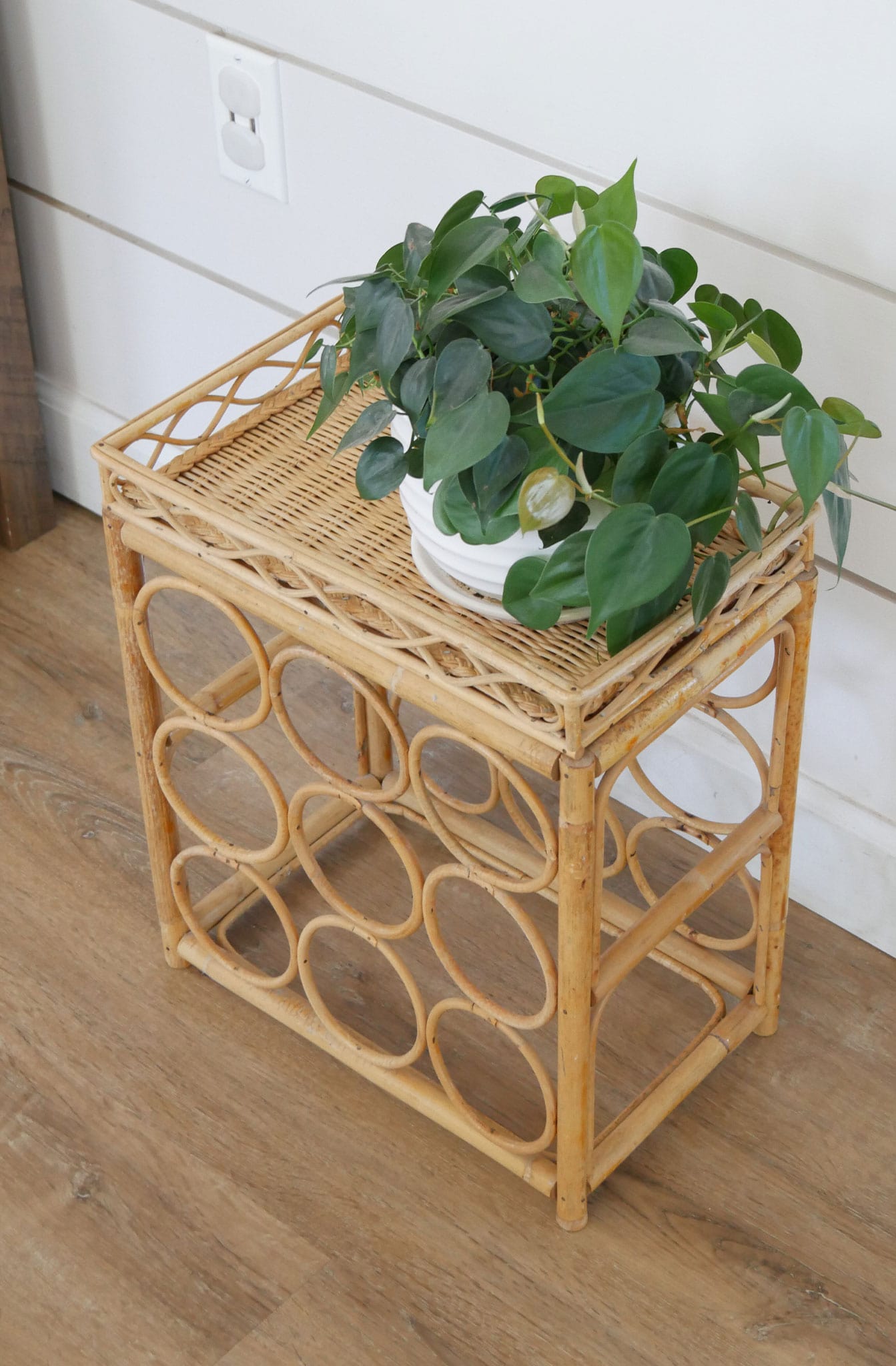 Vintage Wicker Wine Rack, Bamboo Wicker Wine Rack, Midcentury Bamboo Wine Rack, Vintage Bamboo Wine Rack