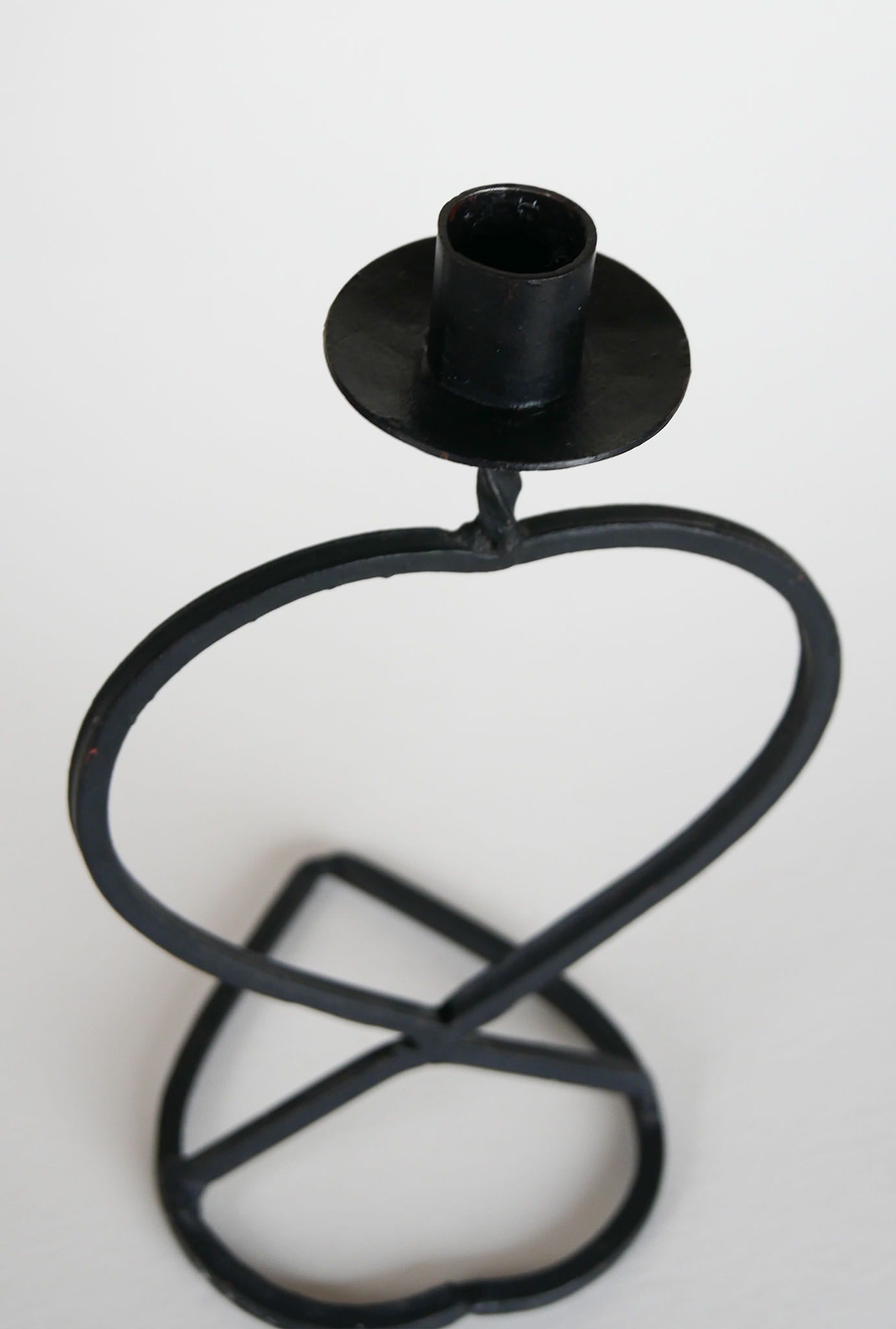 Vintage Black Iron Heart Shaped Candlestick Holder, Iron Candlestick Holder, Vintage Black Candlestick Holder, Vintage Home Decor