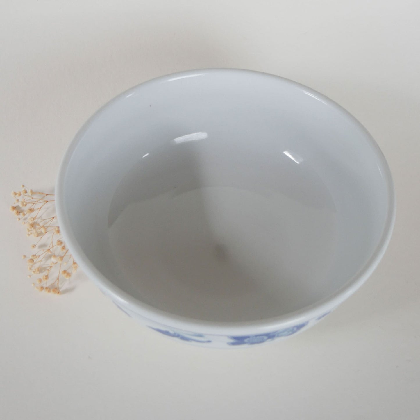 Vintage White and Blue Floral Bowl, Vintage White and Blue Fruit Bowl, Vintage Kitchen Bowl, Vintage Blue and White Kitchen Decor