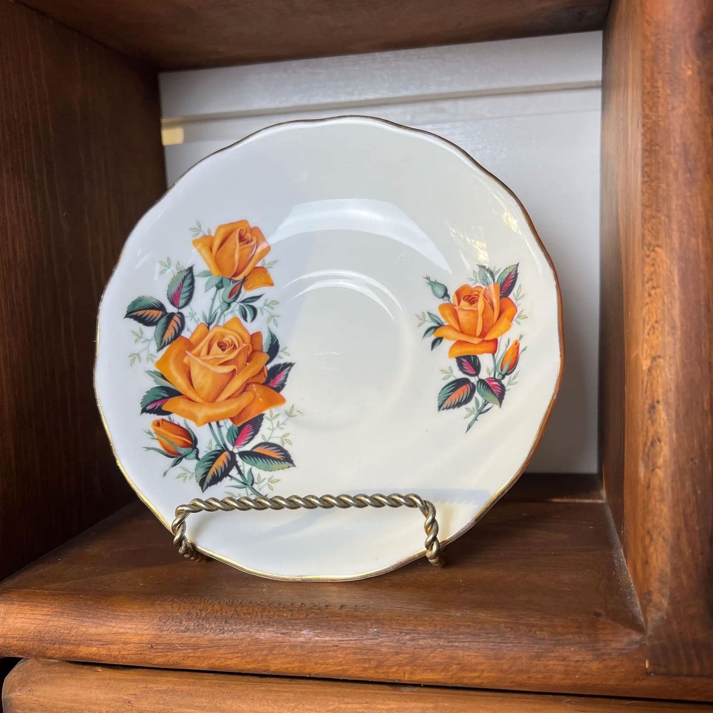 Vintage Bone China Rose Plates 6in, Vintage Floral Plates, Floral Side Plates, Rose Plates