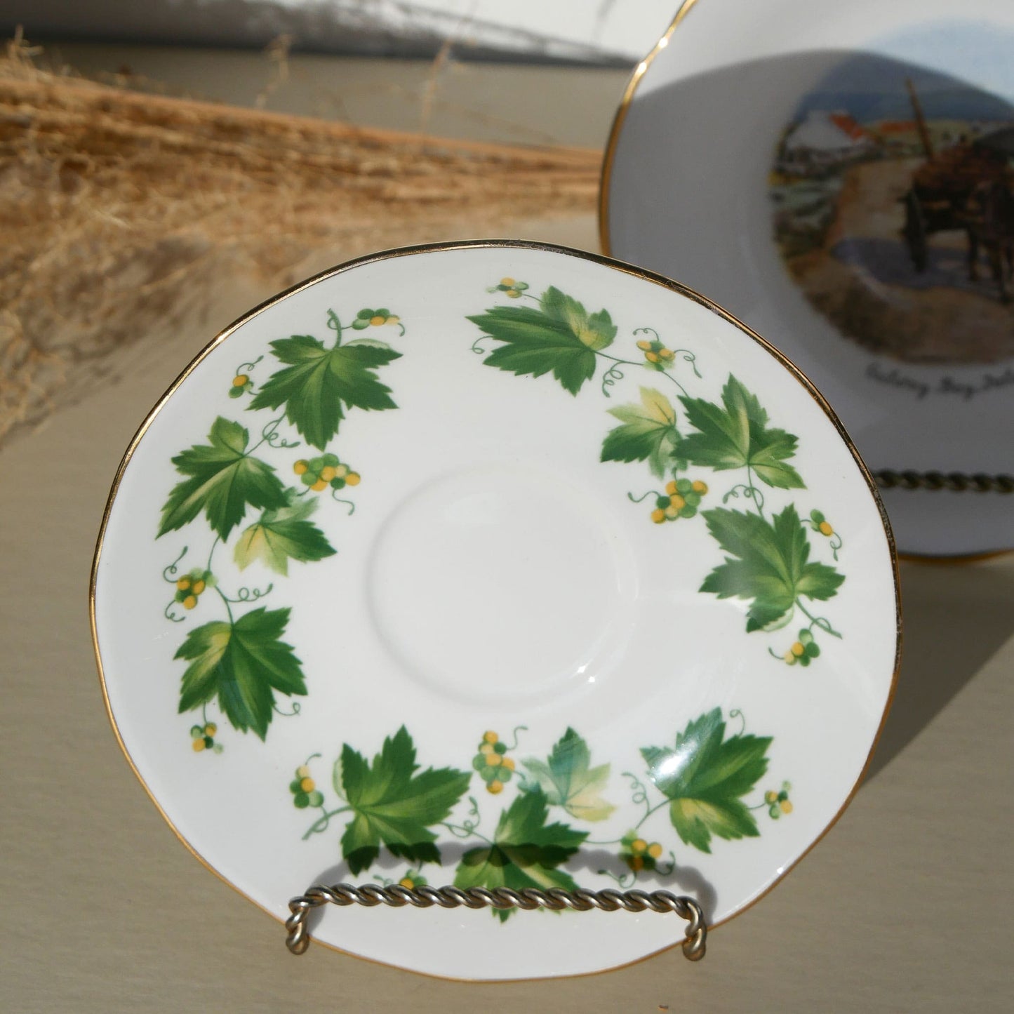 Vintage Bone China Irish Shamrock 5.5in Saucer Plate Collection, Galway Bay Plate