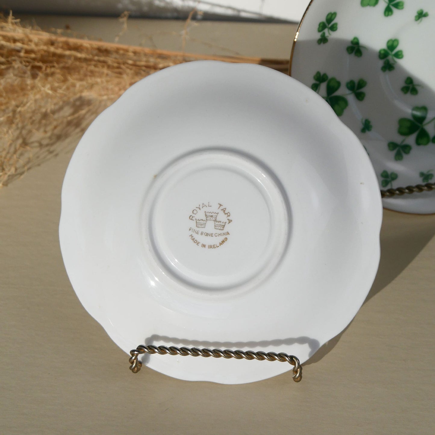 Vintage Bone China Irish Shamrock 5.5in Saucer Plate Collection, Galway Bay Plate