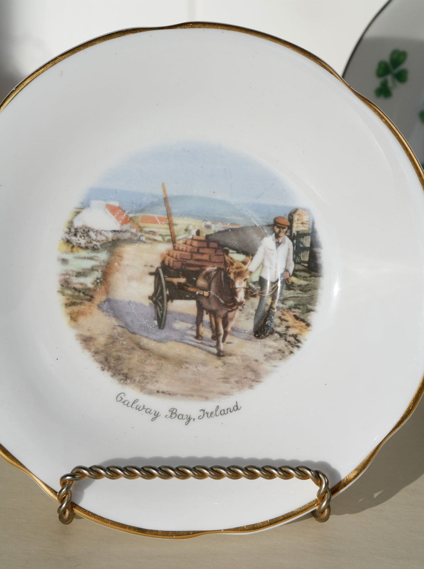 Vintage Bone China Irish Shamrock 5.5in Saucer Plate Collection, Galway Bay Plate