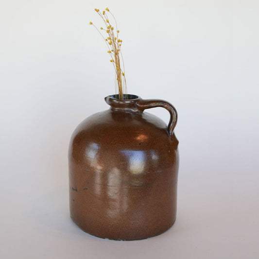 Vintage 9in Brown Jug Stoneware