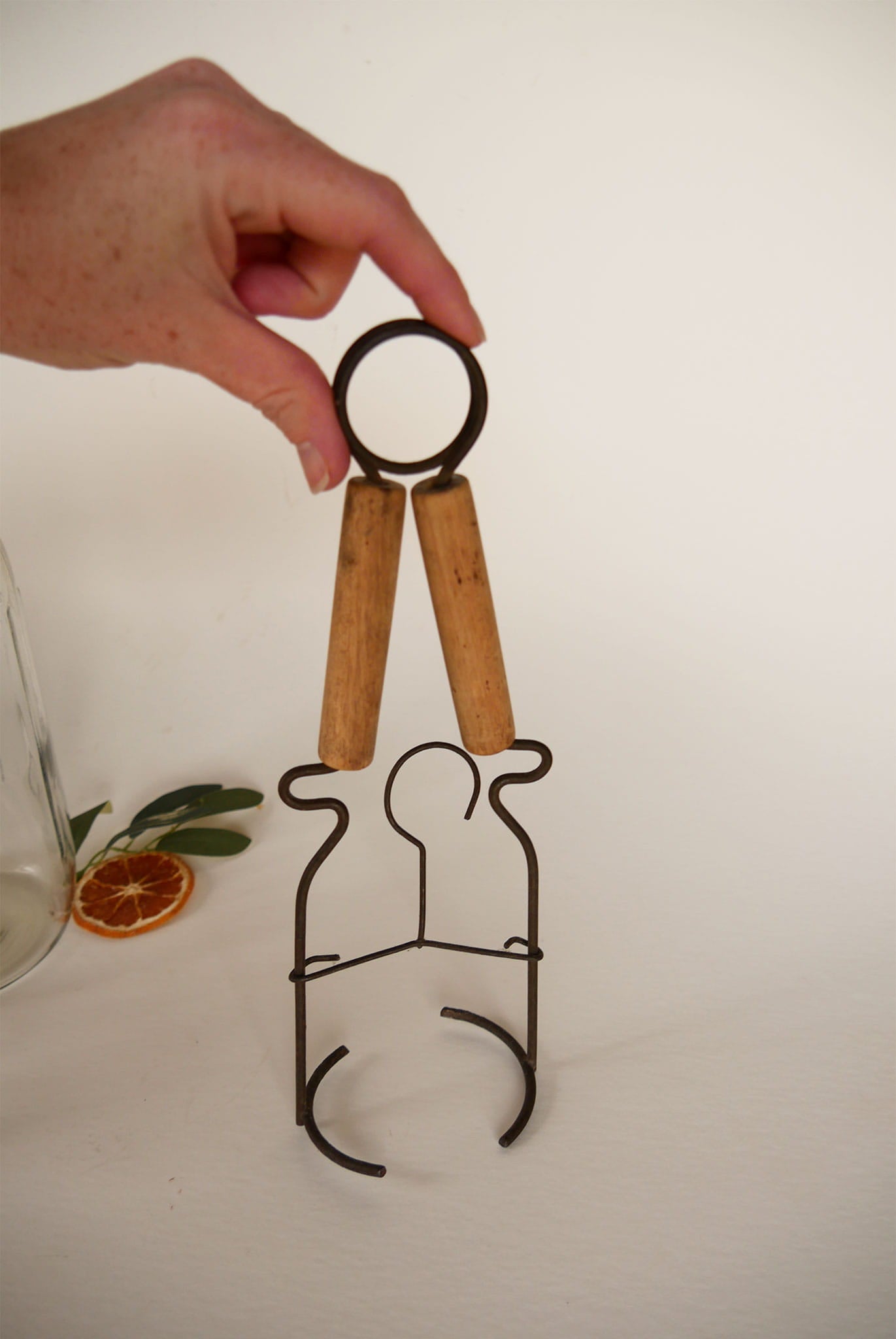 1940s Vintage Wire and Wooden Handle Canning Jar Lifter, Farmhouse Canning Decor, Vintage Canning Decor, Antique Canning Decor, Vintage Canning Jar HOlder, Primitive Canning Decor