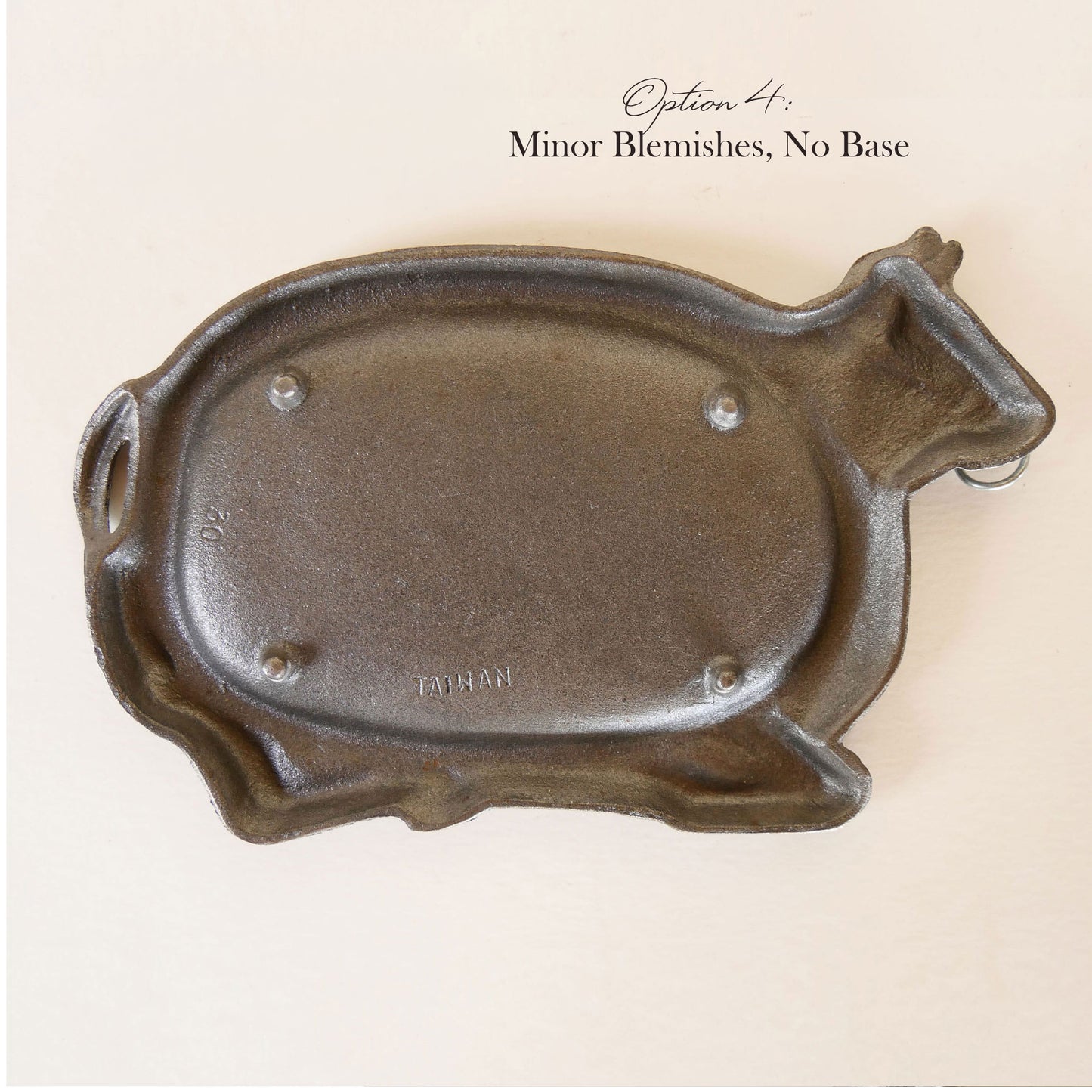 Cast Iron Bull Steak Plate with Wood Base