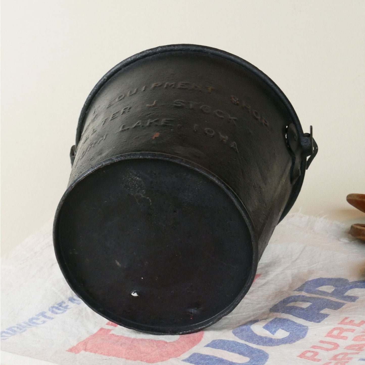 Vintage Dairy Equipment Bucket, Storm Lake, IA