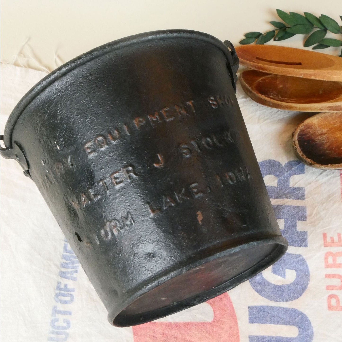 Vintage Dairy Equipment Bucket, Storm Lake, IA