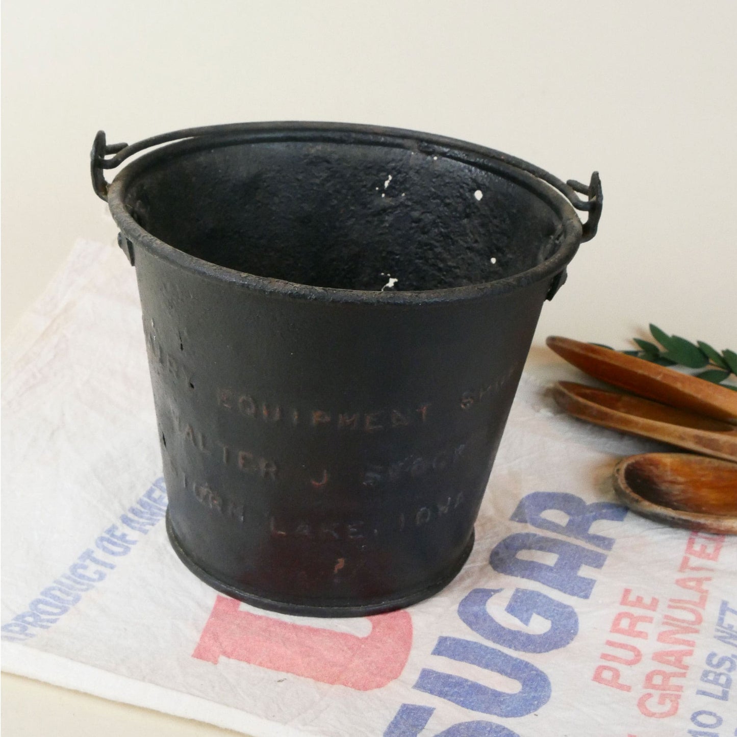 Vintage Dairy Equipment Bucket, Storm Lake, IA