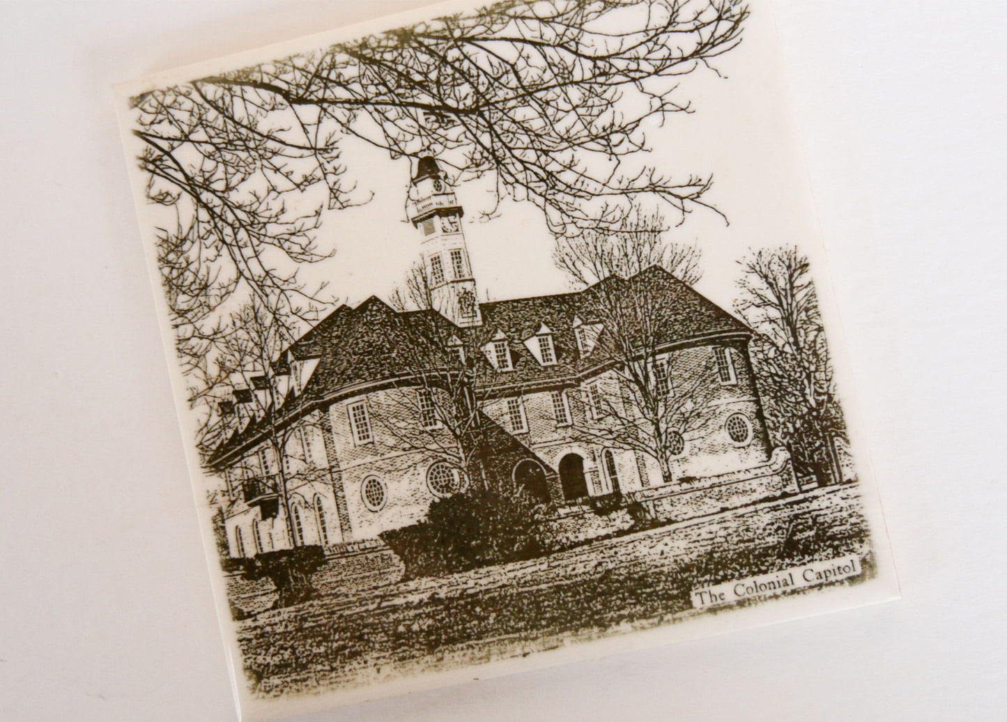 VIntage Tile The Colonial Capitol Tile Wall Plaque, Vintage Williamsburg Capitol Decor, Colonial Decol, Vintage Colonial Decor
