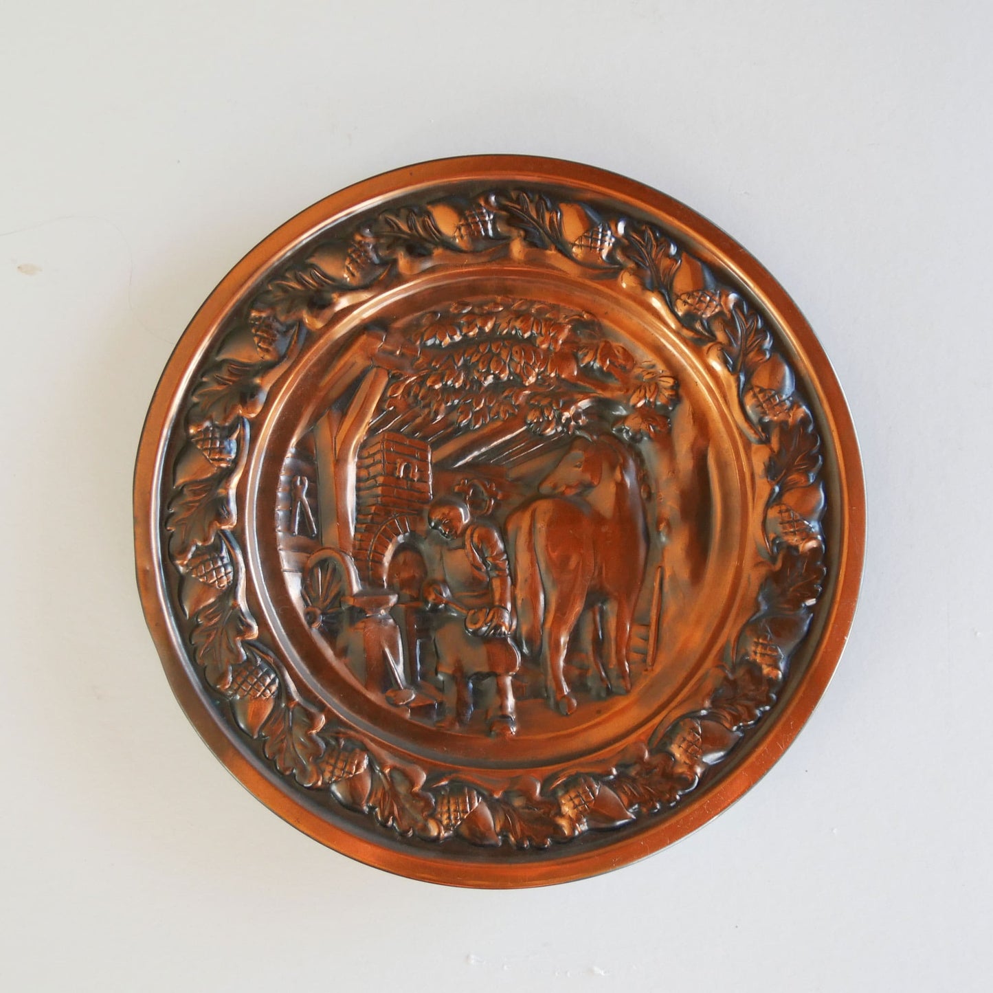 Vintage Coppercraft Guild Colonial Wall Plaque, Blacksmith and Horse, Vintage Colonial Copper Wall Plaque, Vintage Copper Wall Plaque