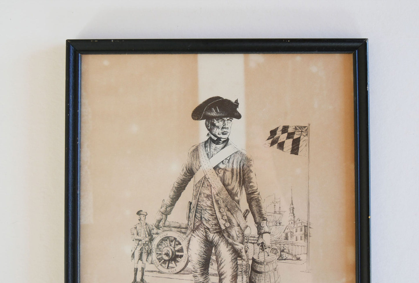 Vintage Framed 1st Company Maryland Mattrosses 1776 Solder, Framed American Revolution Solder