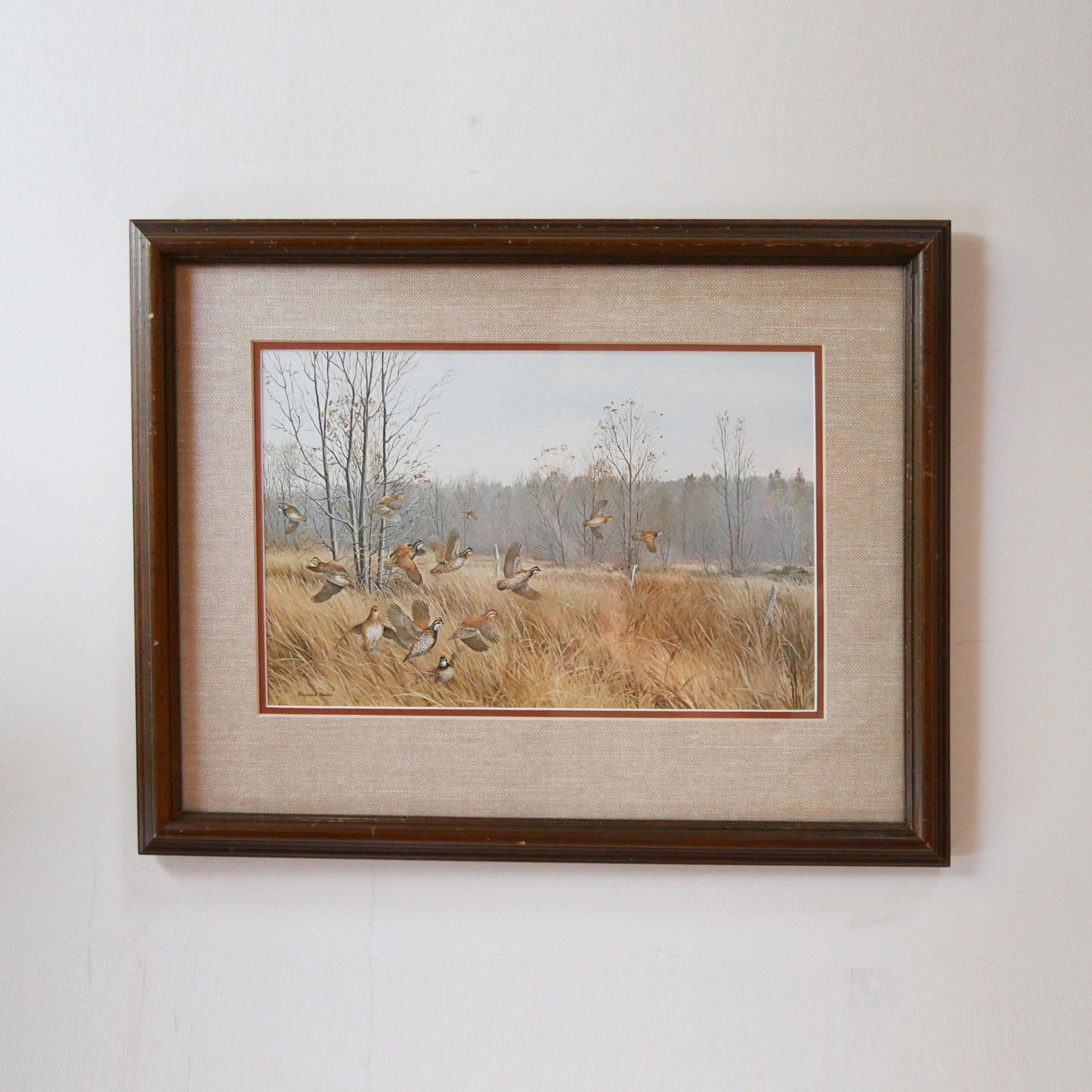 Vintage Framed Quail Lithograph Print, Quail Artwork, Vintage Quail Lithograph, Vintage Pheasant Artwork, Vintage Pheasant Print, Framed Quail Art, Framed Pheasant Art