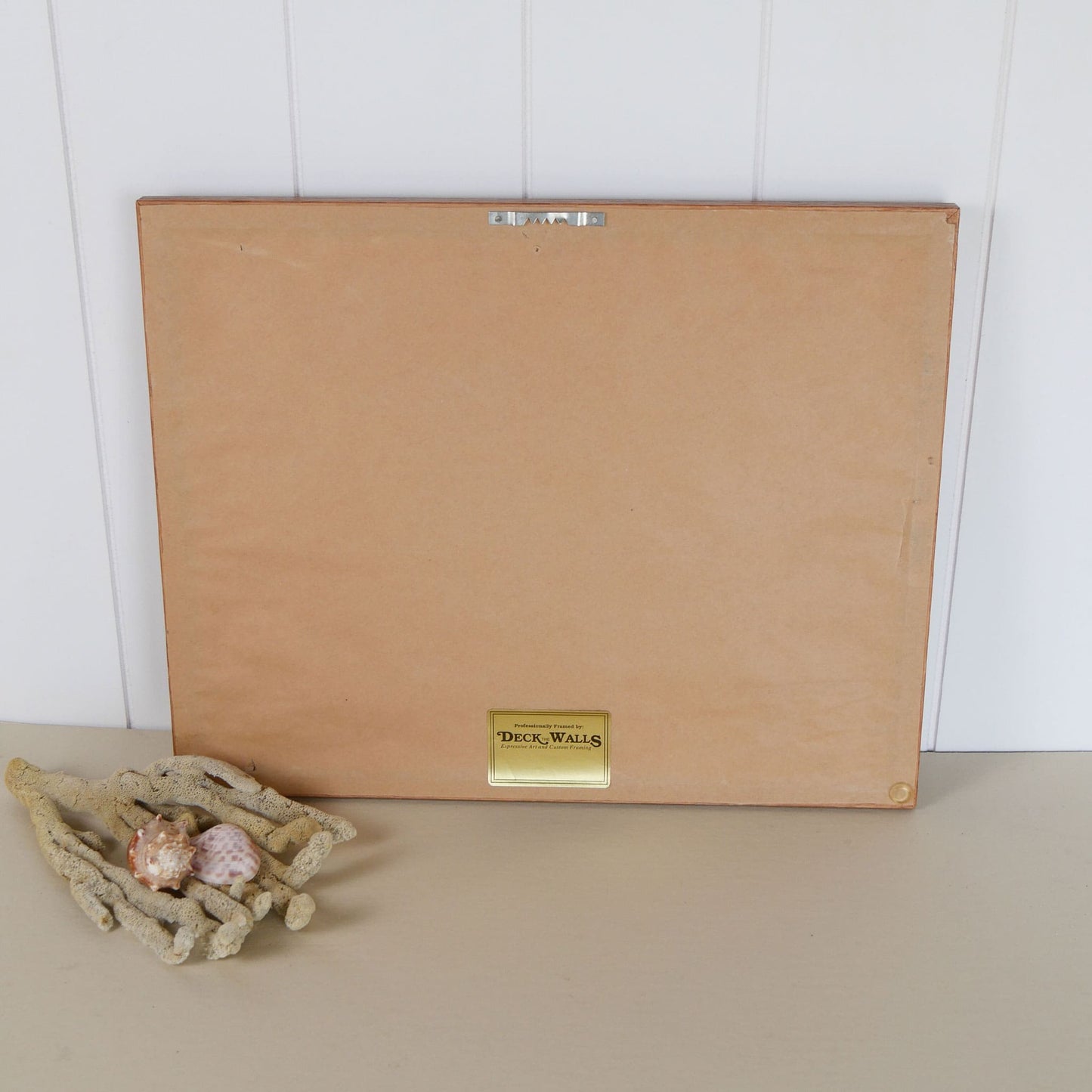 Vintage Framed Sea Shells on the Beach Print, Signed Sallie B Cobb, Vintage Nautical Decor, Nautical Wall Decor, Coastal Wall Decor